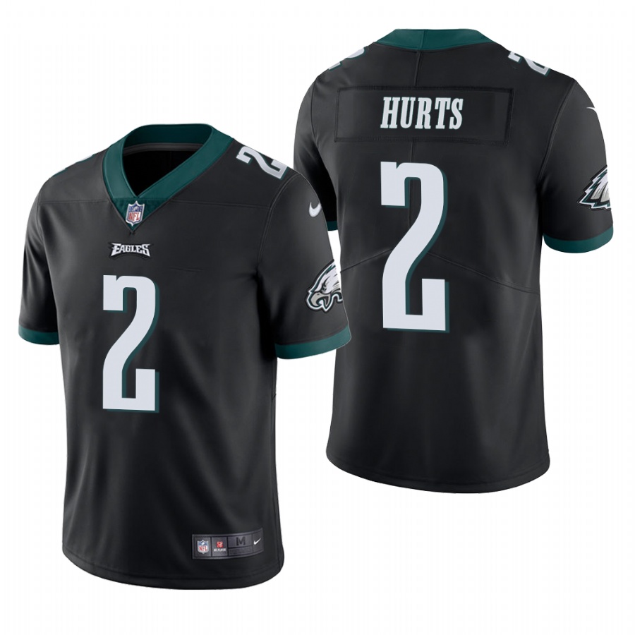 Men Philadelphia Eagles #2 Jalen Hurts Black 2020 NFL Nike Draft Vapor Limited Jersey